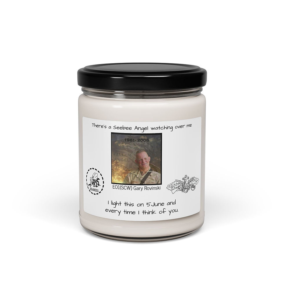 Thumbnail: Memory Candle EO1(SCW) Gary Rovinski, Seabees, Scented Soy Candle, Fallen Seabee