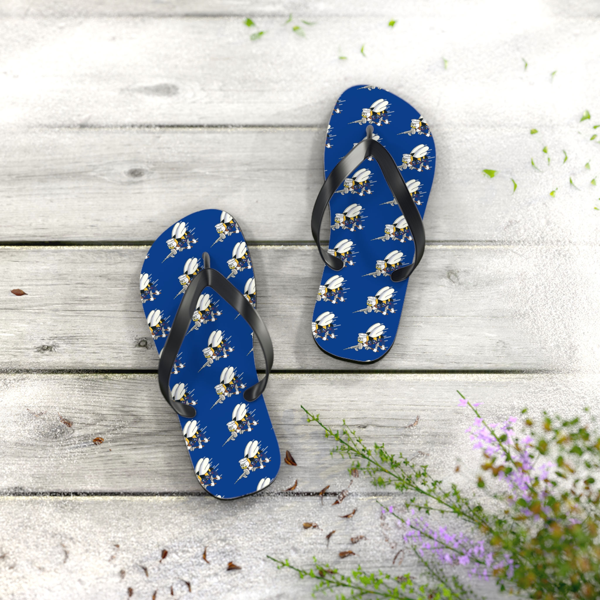 Seabees Flip Flops blue for beach or pool or just because