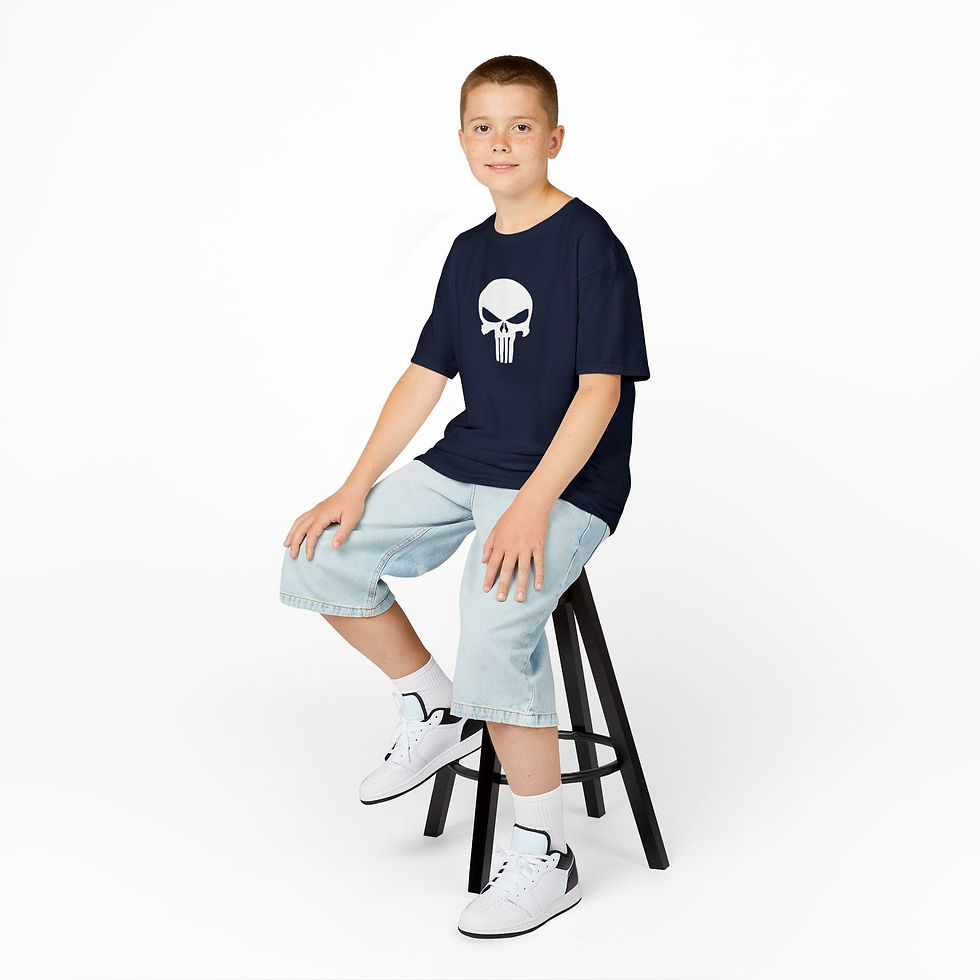 Thumbnail: Kids "Punisher" Graphic Tee — Funny Pun T-Shirt for Boys & Girls