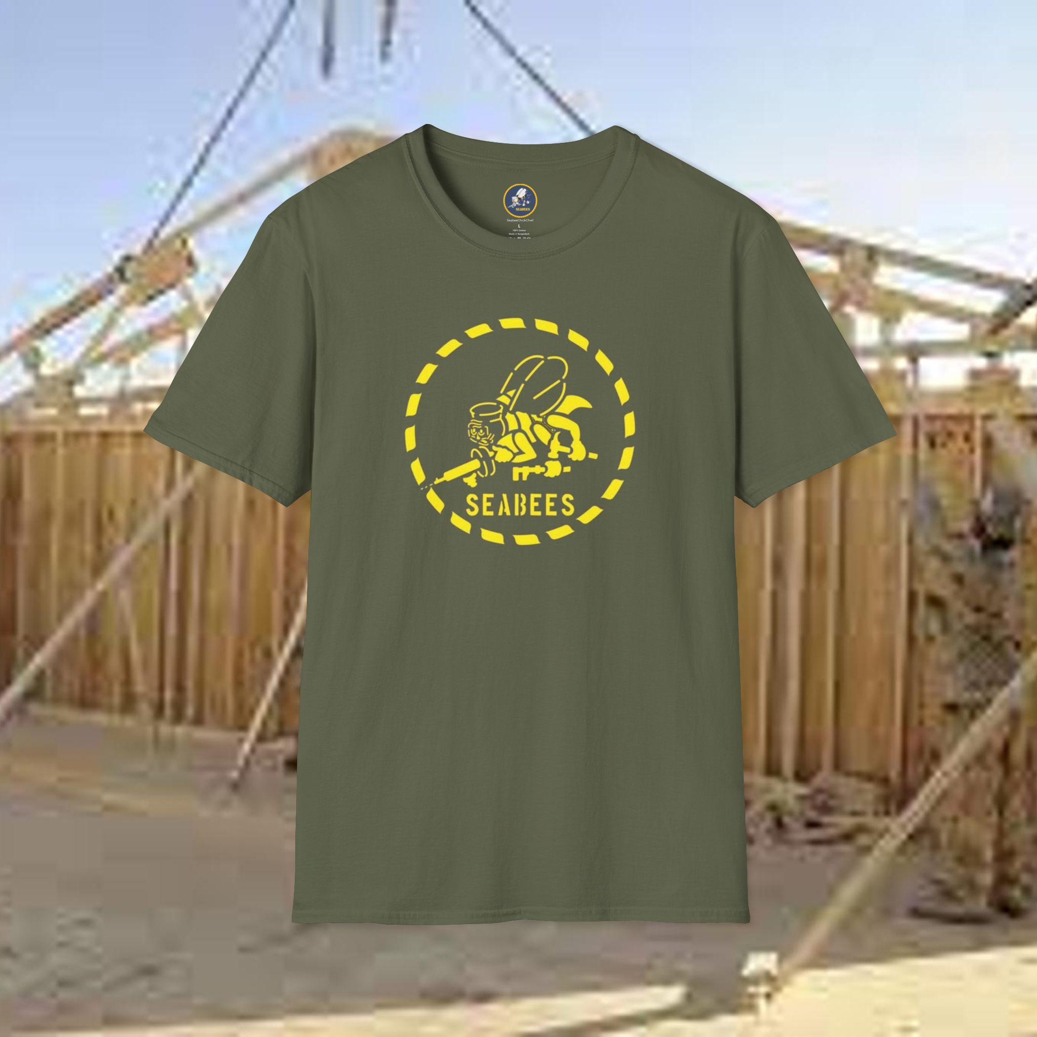 CESE OD Green Unisex Softstyle T-Shirt, Seabees