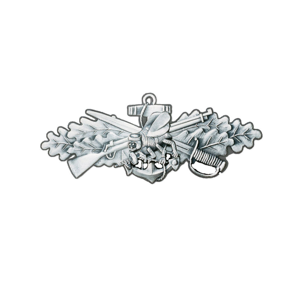 Thumbnail: All Silver SCWs Seabee Combat Warfare Specialist Insignia  Die-Cut Sticker