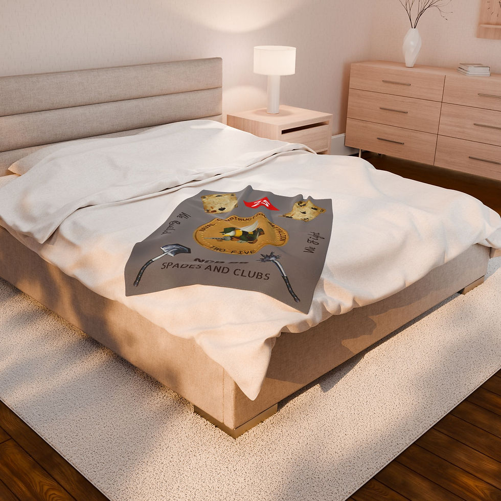 Thumbnail: Grey NMCB 25 Blanket NCB TWO FIVE Velveteen Plush Seabees