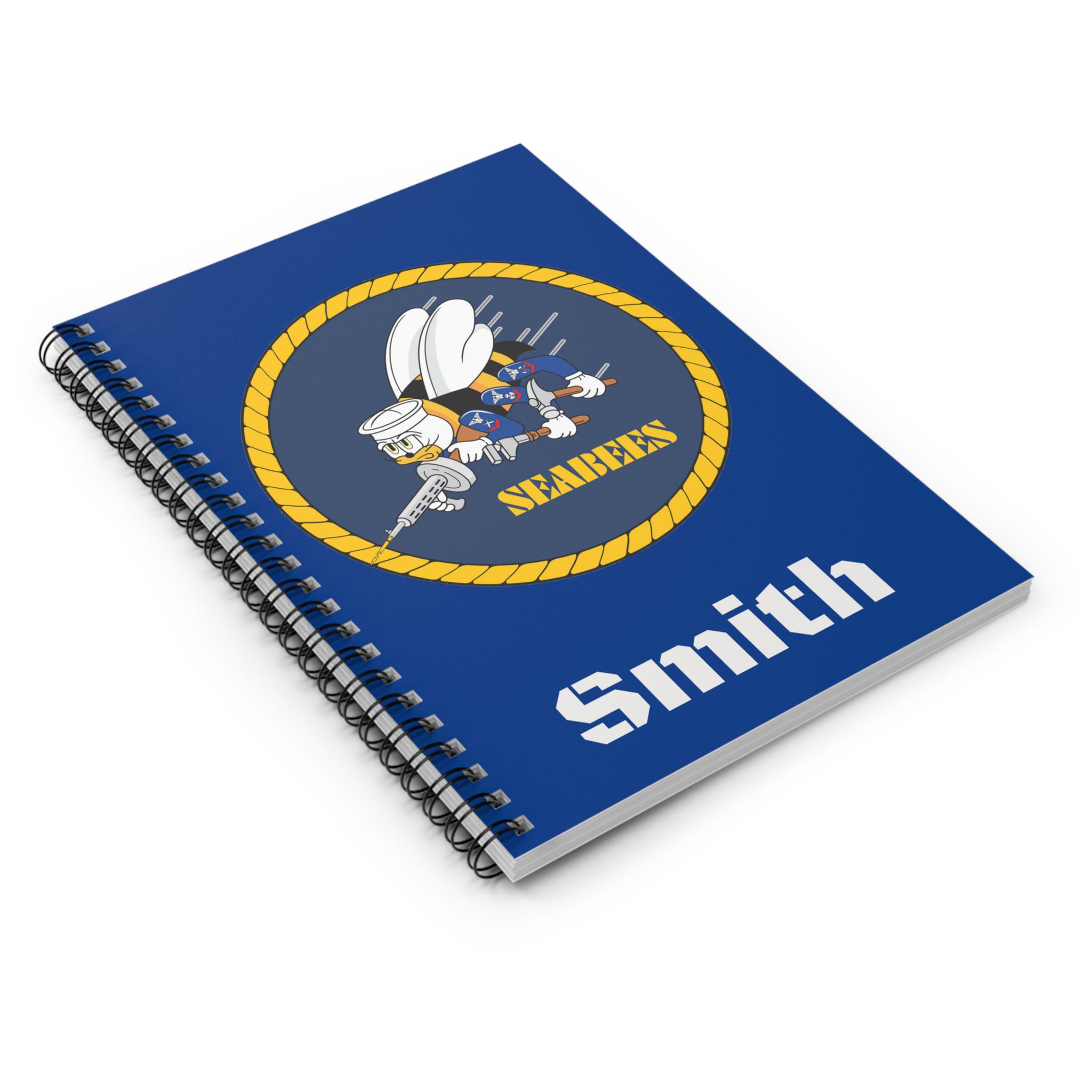 Seabees Blue Spiral Notebook - Ruled Line Notes