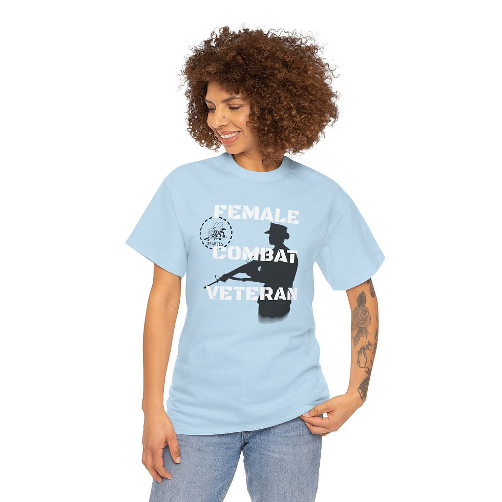 Thumbnail: Female T-shirt Combat Veteran Seabee Stencil
