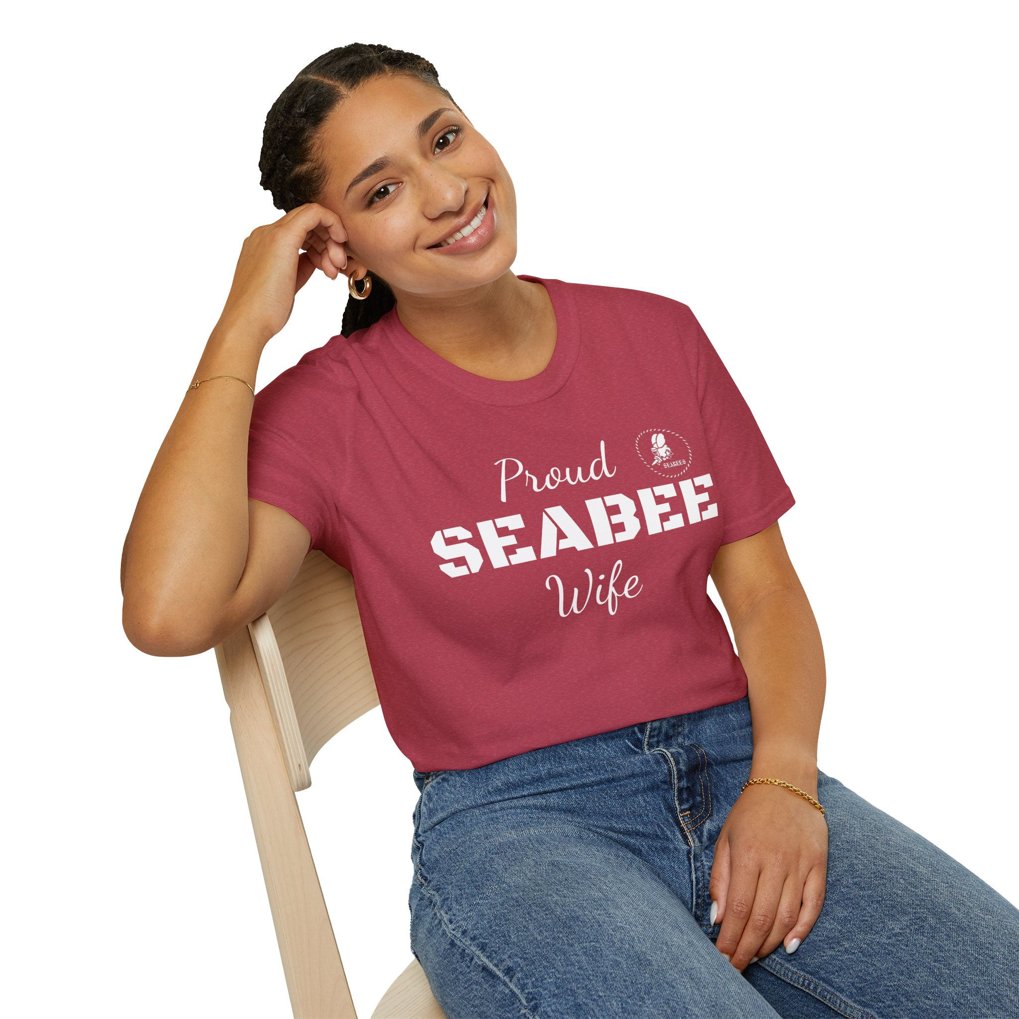 Proud SEABEE Wife Softstyle T-Shirt