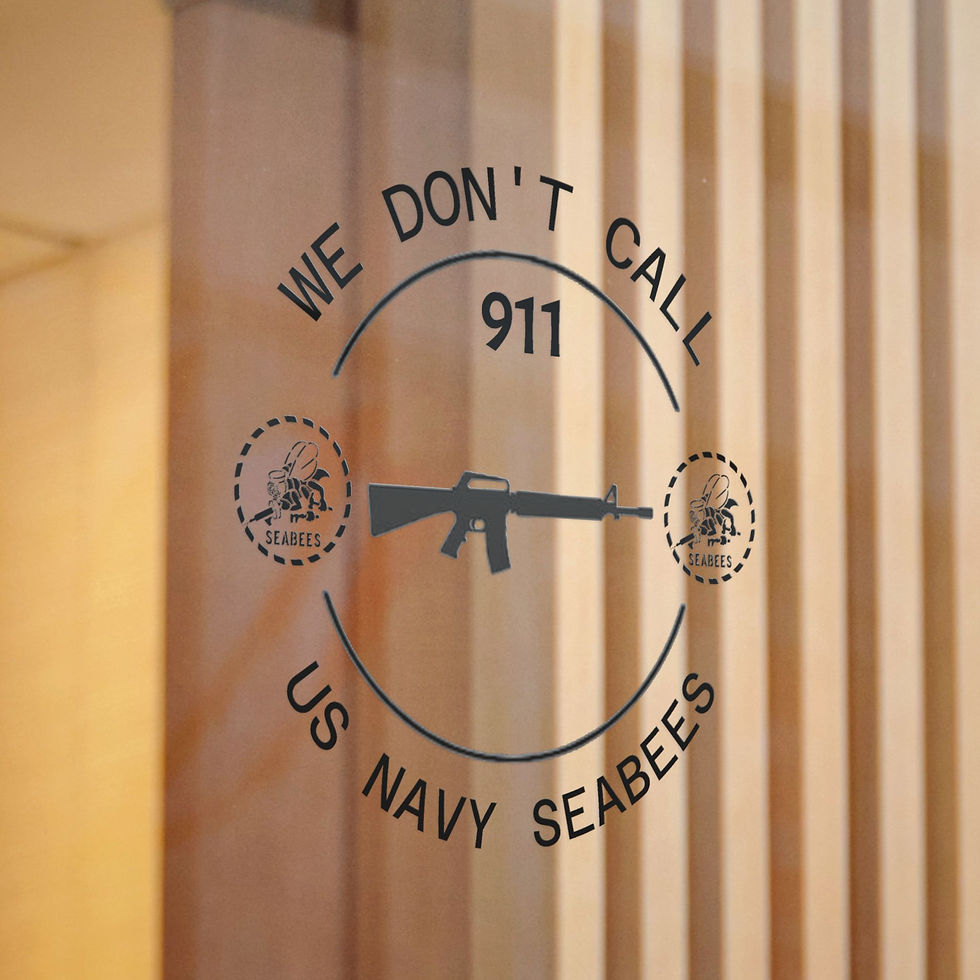 Thumbnail: Navy Seabees Die-Cut Stickers, AR15 We Don't Call 911 Gun Graphic Decal