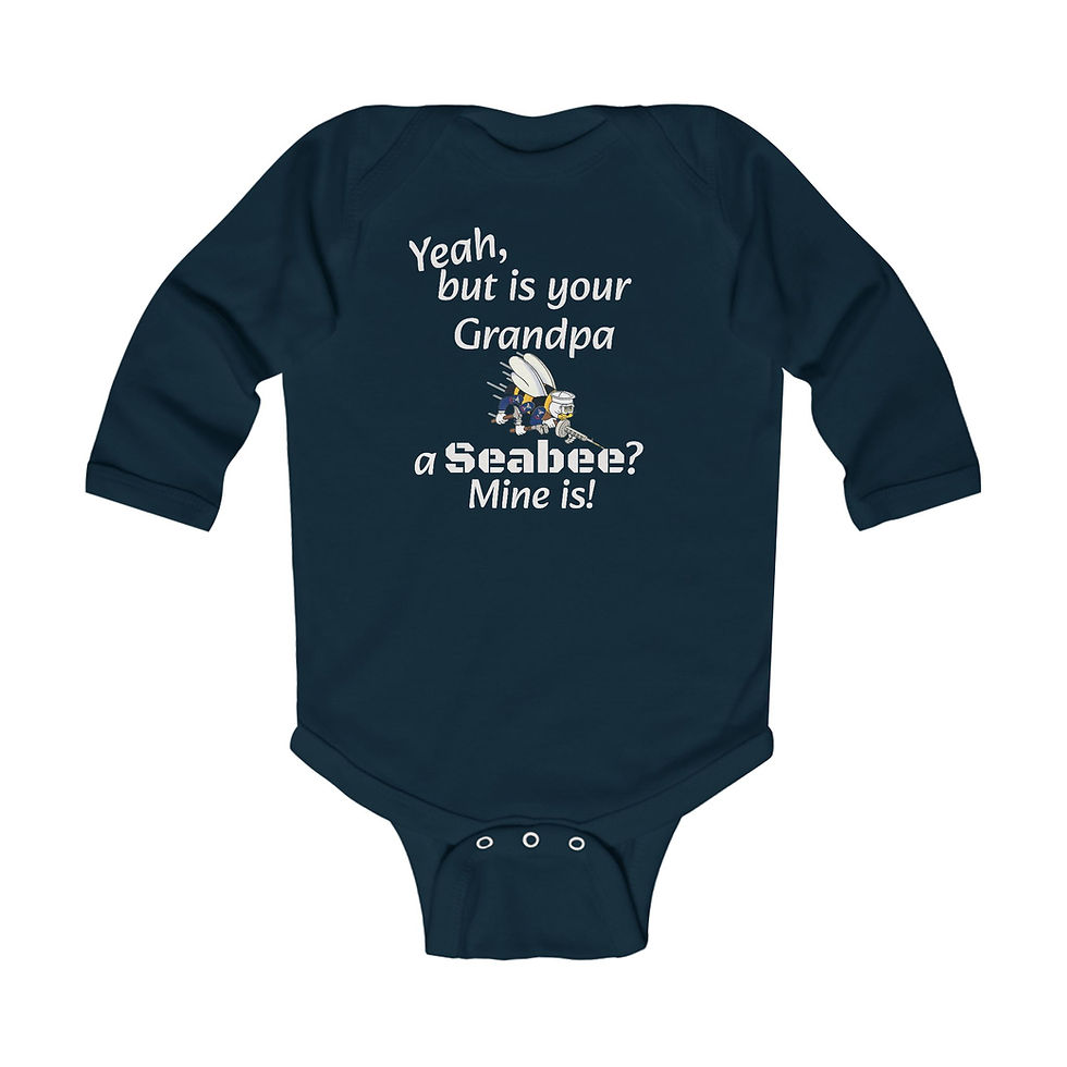 Thumbnail: Yeah Is your GIGI Infant Bodysuit, Onesie, Seabees, Long Sleeve Baby Romper