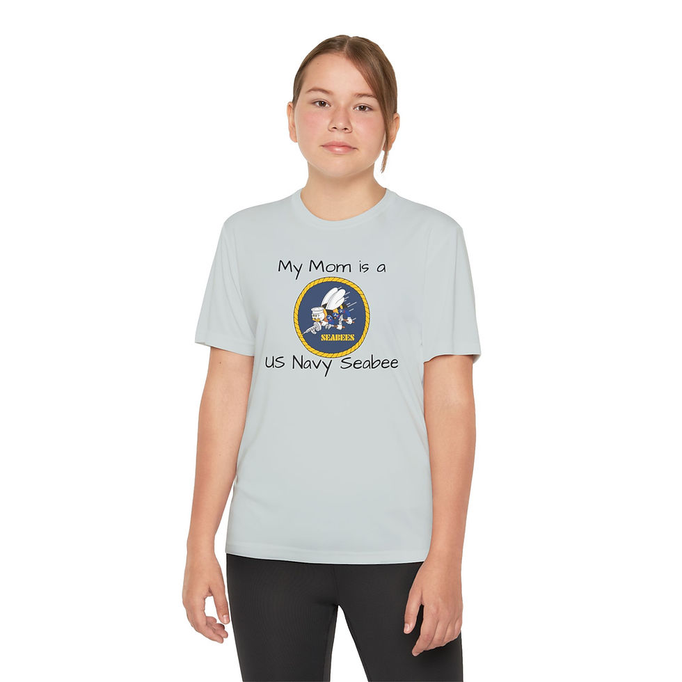 Thumbnail: My Mom is a Seabee Seabees Logo Youth TShirt Tee Kids boys girls colors