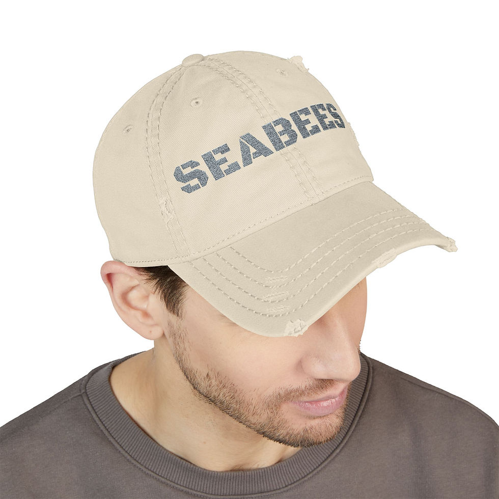 Thumbnail: SEABEES CAN DO! Embroidered Distressed Dad Hat — 4 Colors