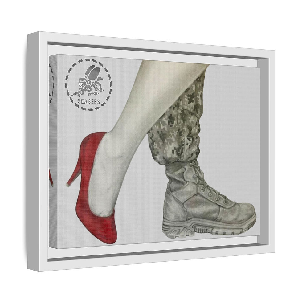 Thumbnail: Female Seabee Service Canvas — Matte Framed Military Wall Art
