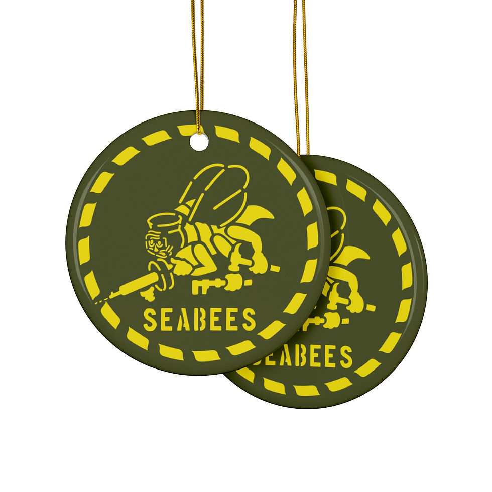 Thumbnail: CESE Ornament Ceramic OD Green Seabees