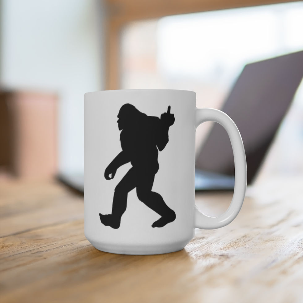 Thumbnail: Sasquatch Middle Finger 15oz, 2 Sided Bigfoot Coffee Cup, Funny 