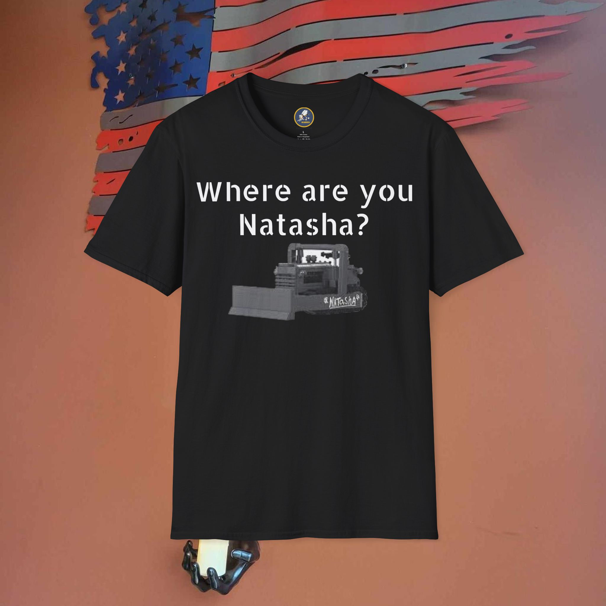 Where are you Natasha the bulldozer Unisex Softstyle T-Shirt, Seabees