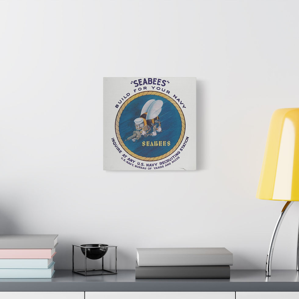 Thumbnail: Mounted Canvas Seabees - Build For Your Navy, Stretched, 1.25"