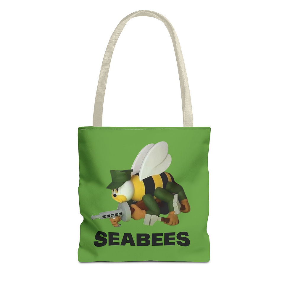Thumbnail: Seabees Double Sided Tote Bag day bag 3 sizes stylish original SCC design