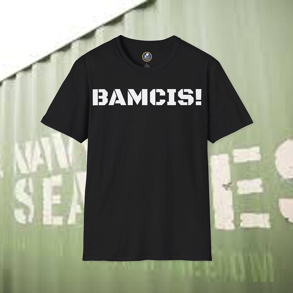 Thumbnail: BAMCIS Unisex Softstyle T-Shirt, Seabees label 