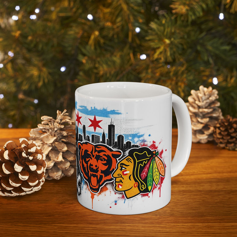 Thumbnail: Chicago Sports Teams Mug – Cubs, Bulls, White Sox & Bears Fan Coffee Mug