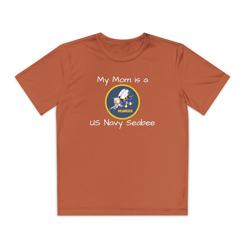 Thumbnail: My Mom is a Seabee Seabees Logo Youth TShirt Tee Kids boys girls colors