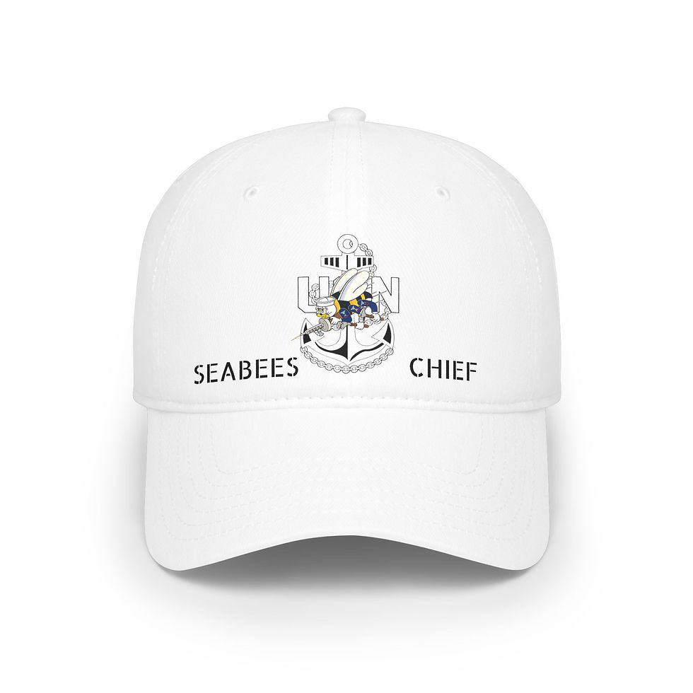 Thumbnail: Seabees CHIEF Low Profile Baseball Cap SeabeeS hat dad grandpa mom CHRISTMAS