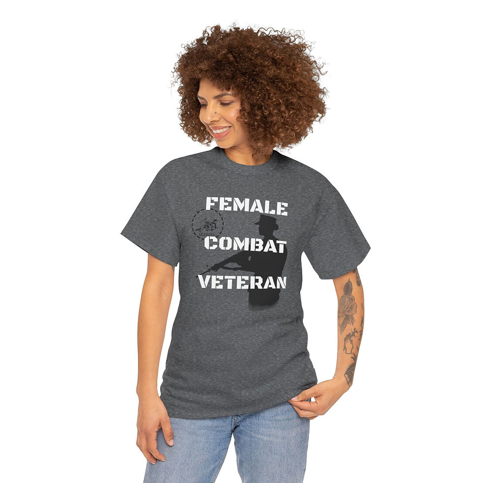 Thumbnail: Female T-shirt Combat Veteran Seabee Stencil