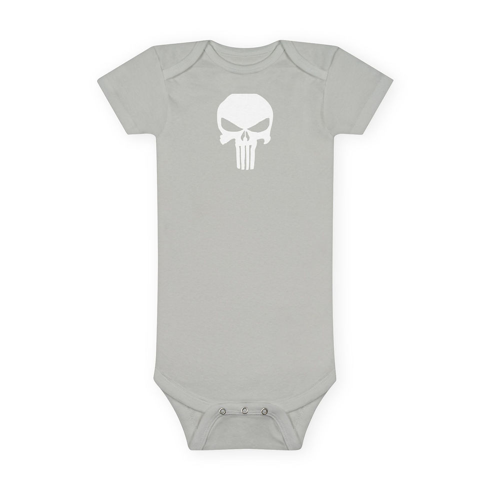 Thumbnail: white skull Baby Onesie, Infant Bodysuit, Newborn to 24 Months