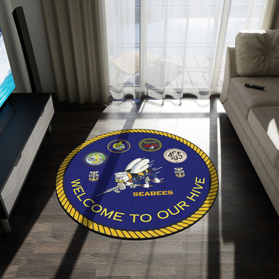 Thumbnail: Beehive Seabees Round Rug 60 inch 