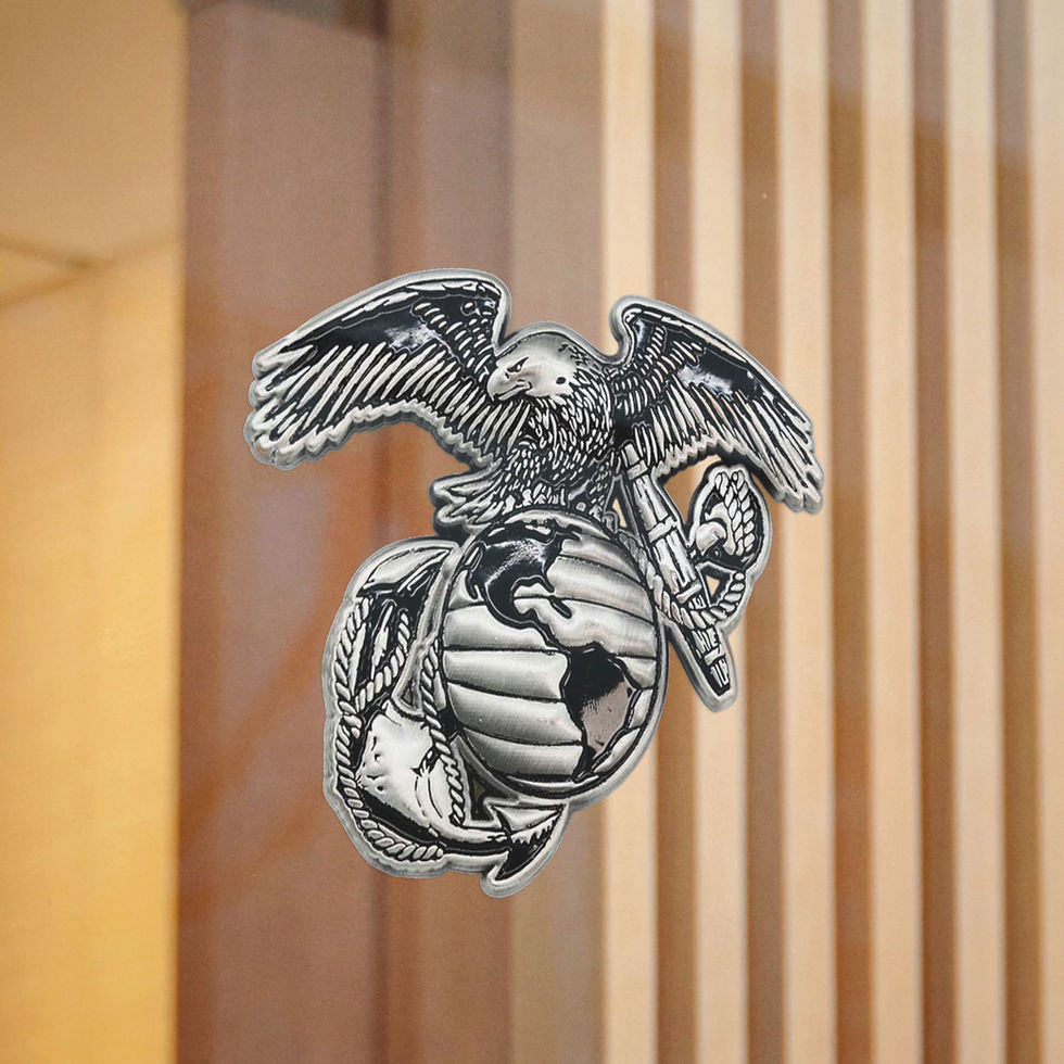 Thumbnail: All Silver Colored EGA Die-Cut Sticker Gun Graphic Decal, Military, Anodized