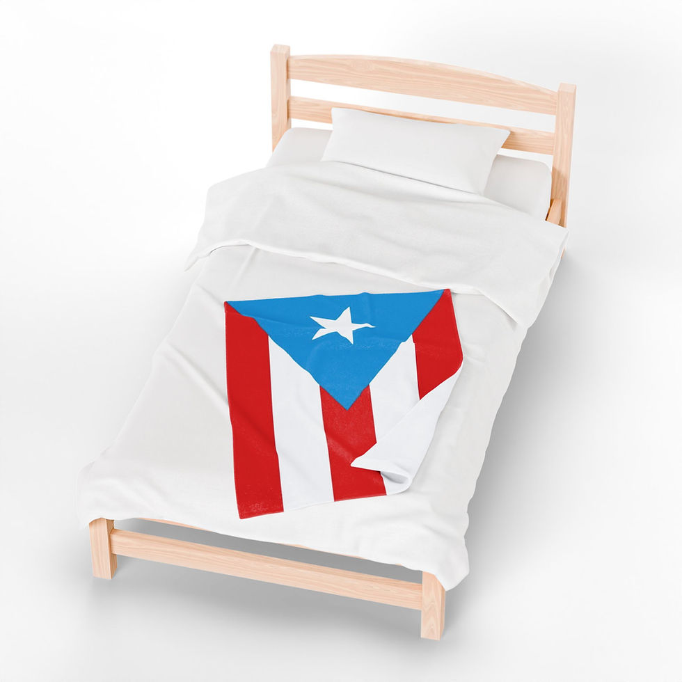 Thumbnail: Puerto Rico Original Flag Velveteen Plush Blanket Celestial Rican Pride Throw