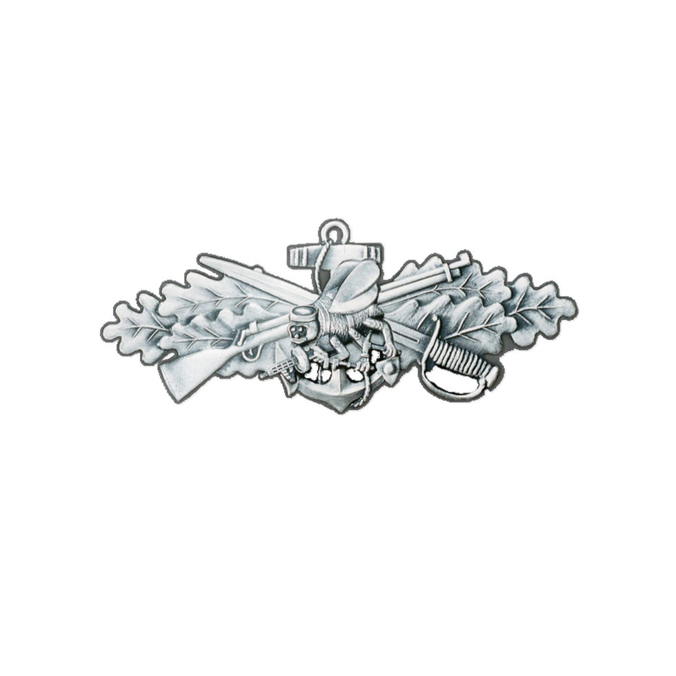 Thumbnail: All Silver SCWs Seabee Combat Warfare Specialist Insignia  Die-Cut Sticker