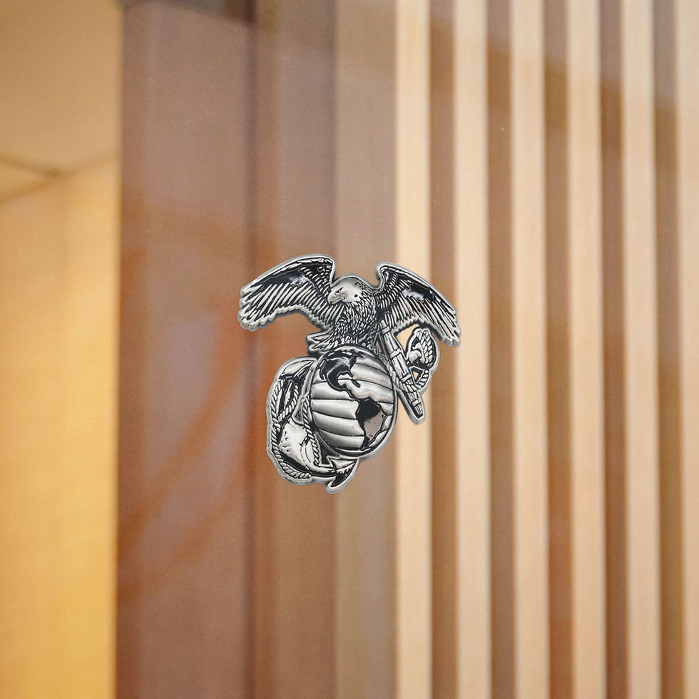 Thumbnail: All Silver Colored EGA Die-Cut Sticker Gun Graphic Decal, Military, Anodized