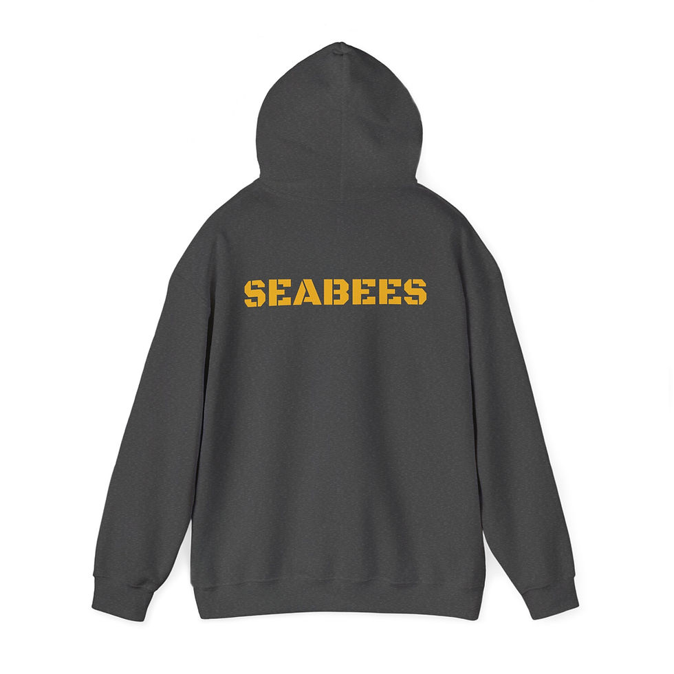 Thumbnail: Seabee Hoodie Double Sided Heavy Blend, Military Gift, Warm Pullover, Unisex 
