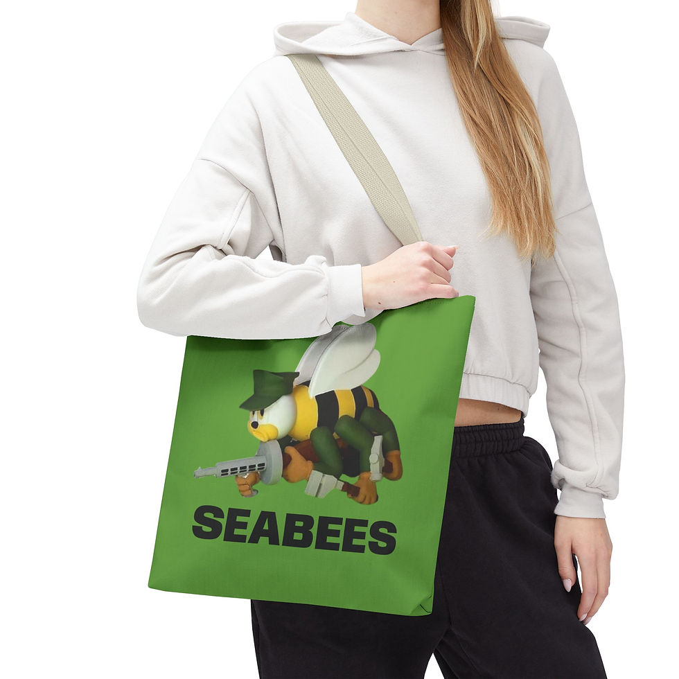 Thumbnail: Seabees Double Sided Tote Bag day bag 3 sizes stylish original SCC design