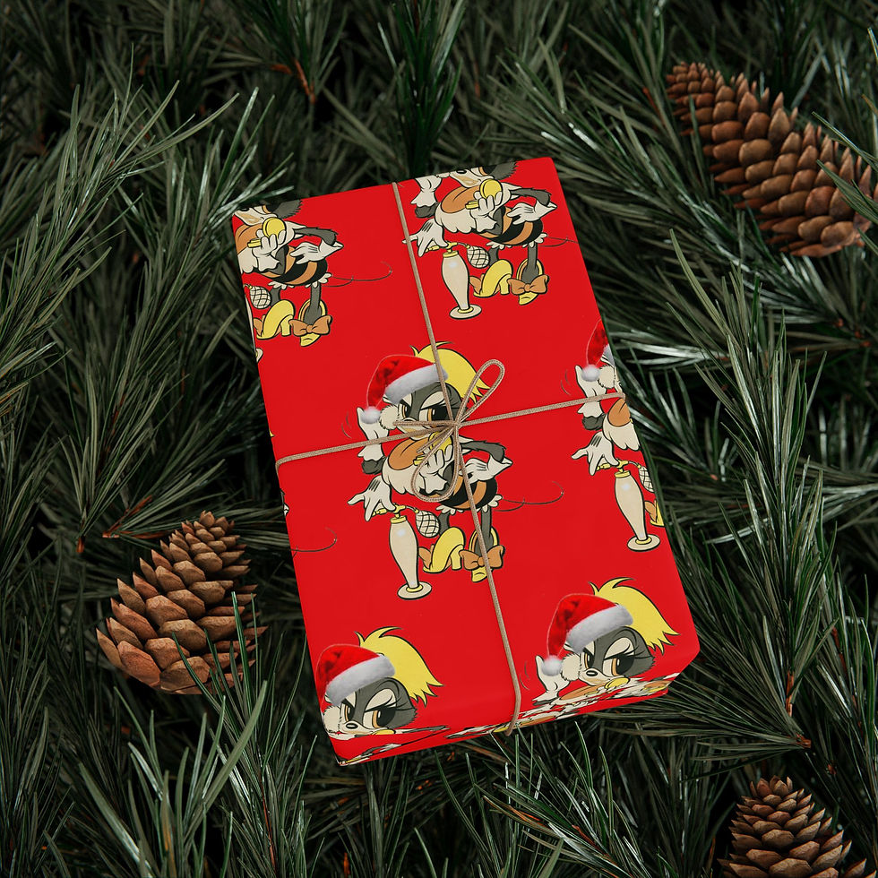 Thumbnail: Christmas Santa Phoebe Female Seabee Wrapping Papers