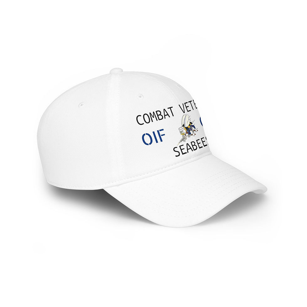 Thumbnail: ERK Combat Veteran OIF OEF Seabees logo Low Profile Baseball Cap Seabee