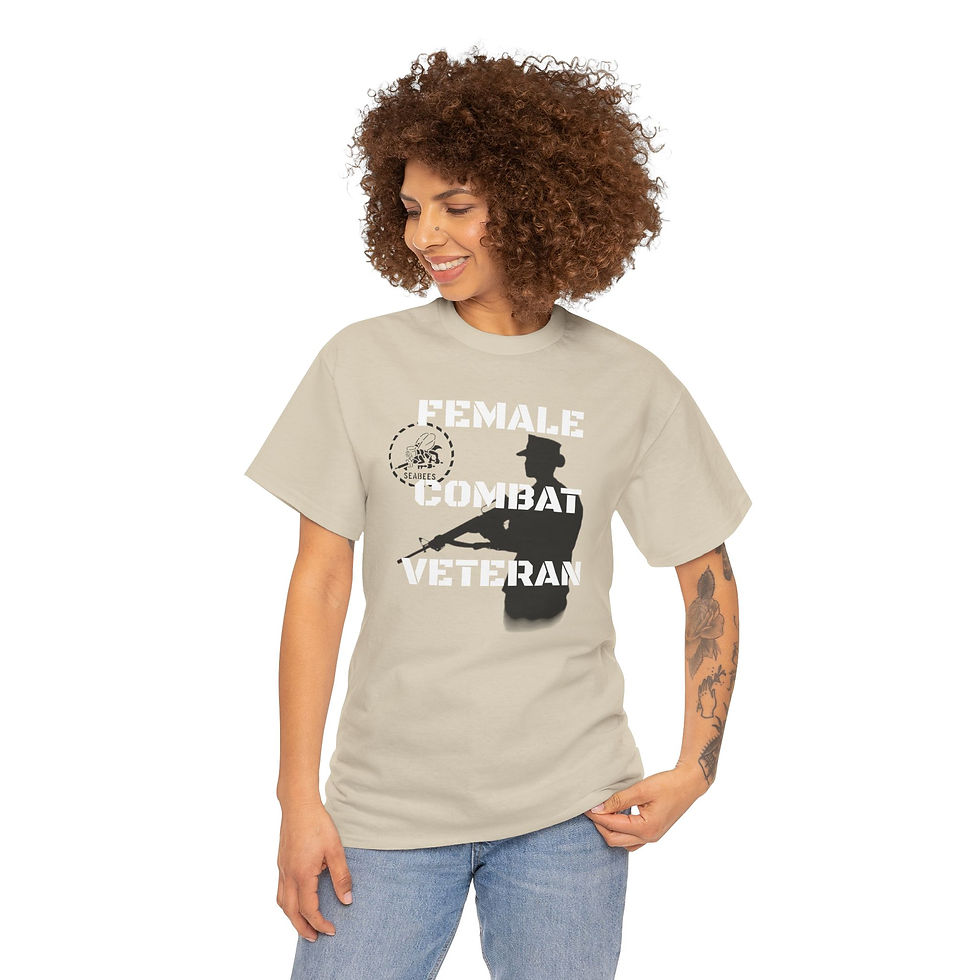 Thumbnail: Female T-shirt Combat Veteran Seabee Stencil