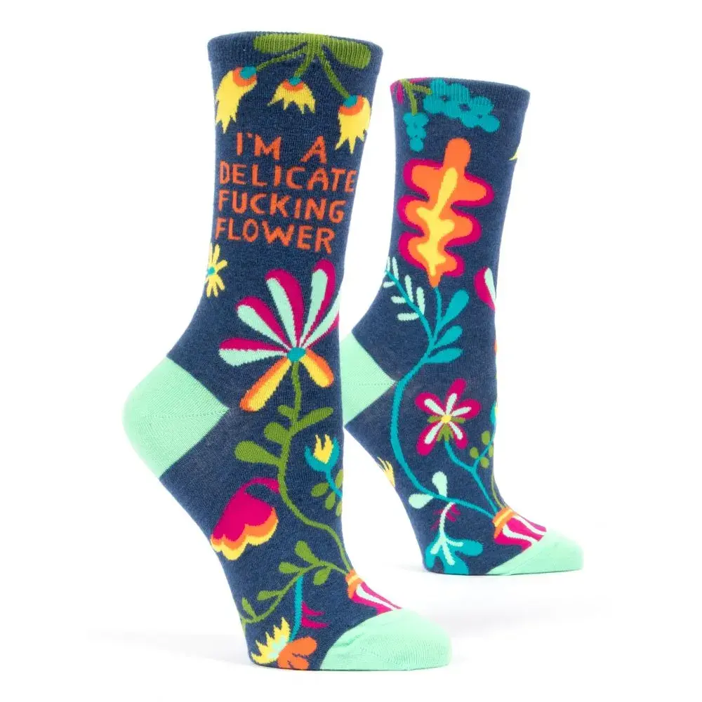 Blue Q Delicate F*cking Flower Women's Crew Socks