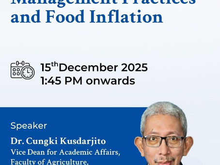 Dari Indonesia ke India Dr Cungki Kusdarjito Ungkap Tantangan Agribisnis dan Inflasi Pangan Global