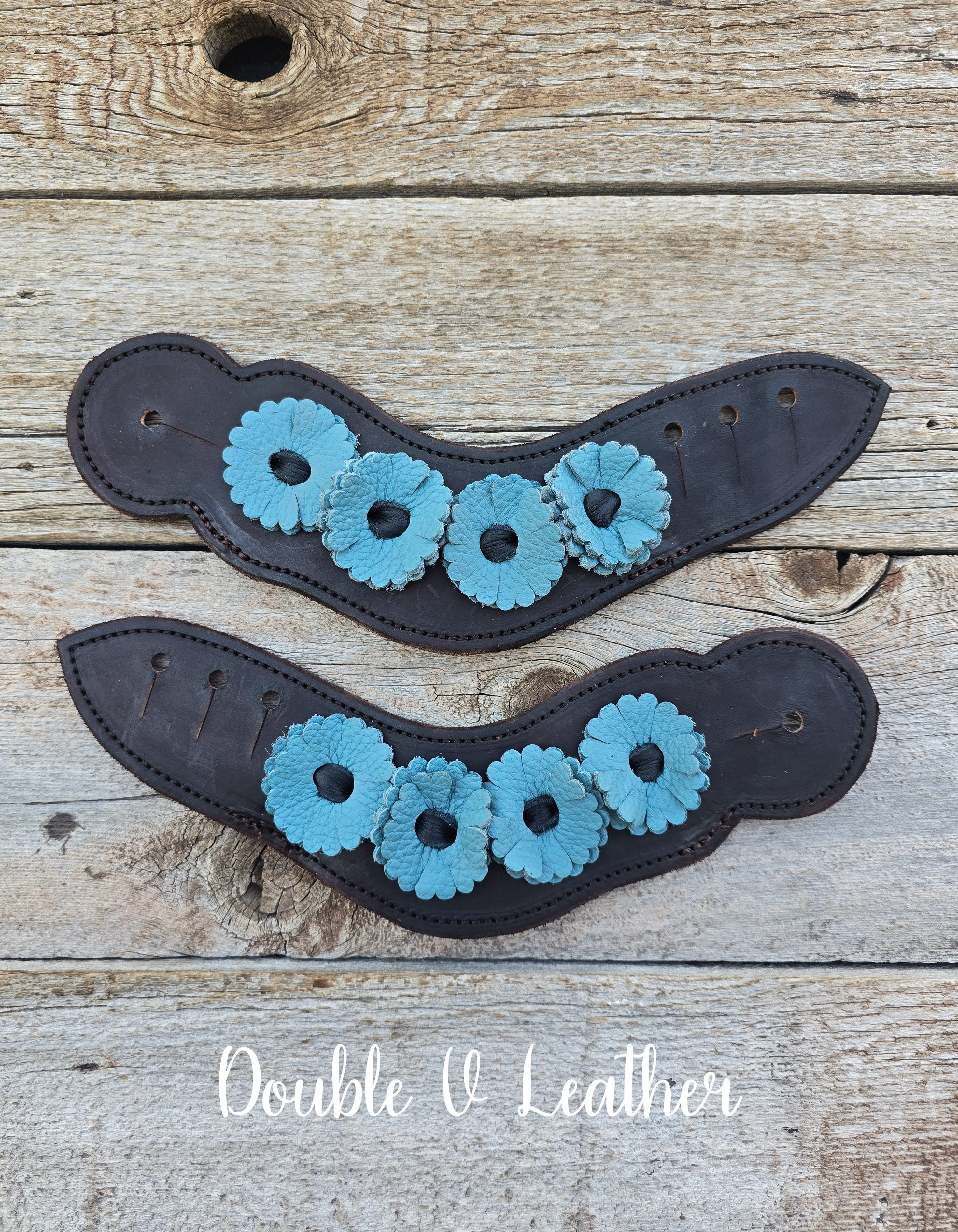 Leather Flower Spur Strap