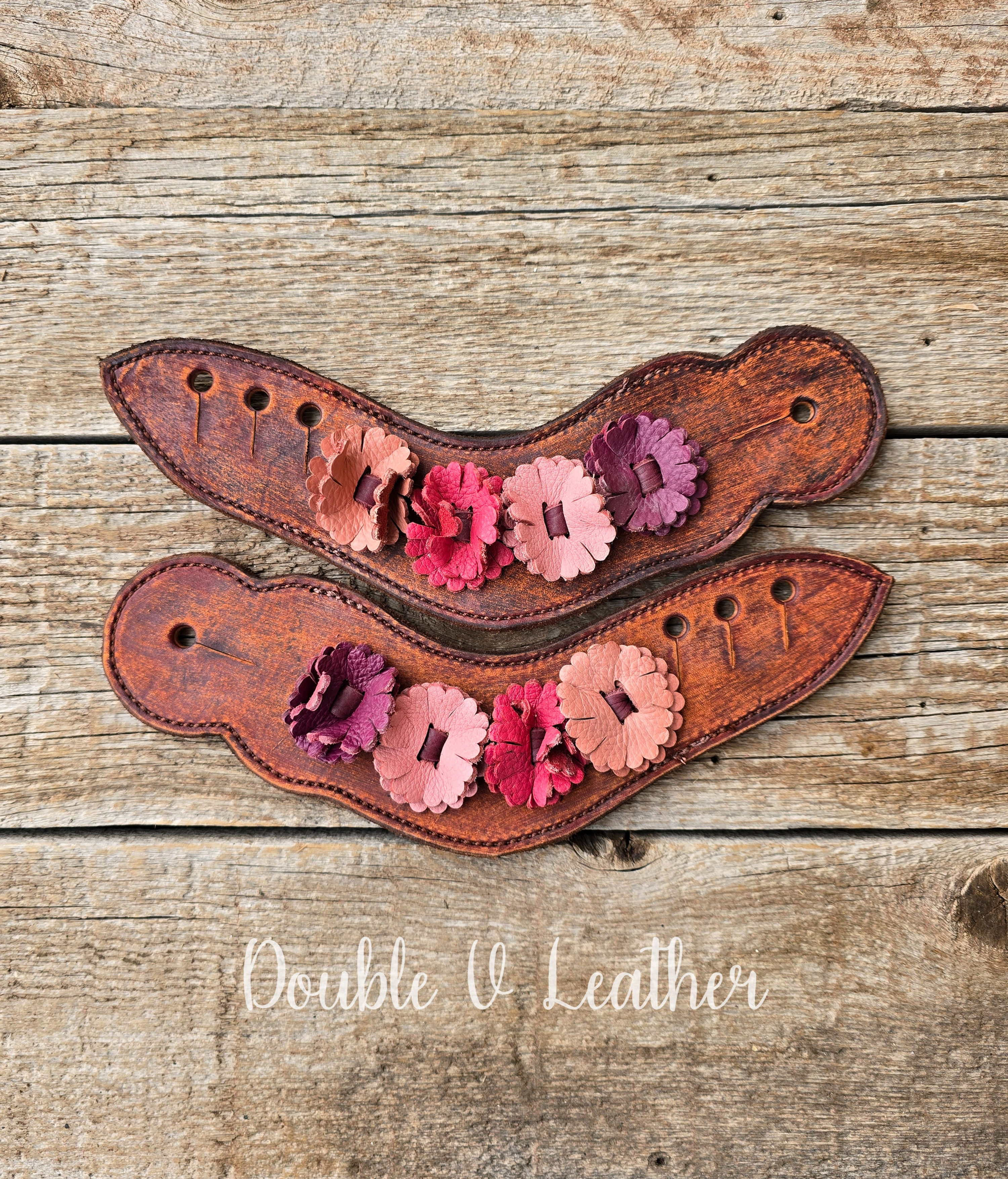 Leather Flower Spur Strap