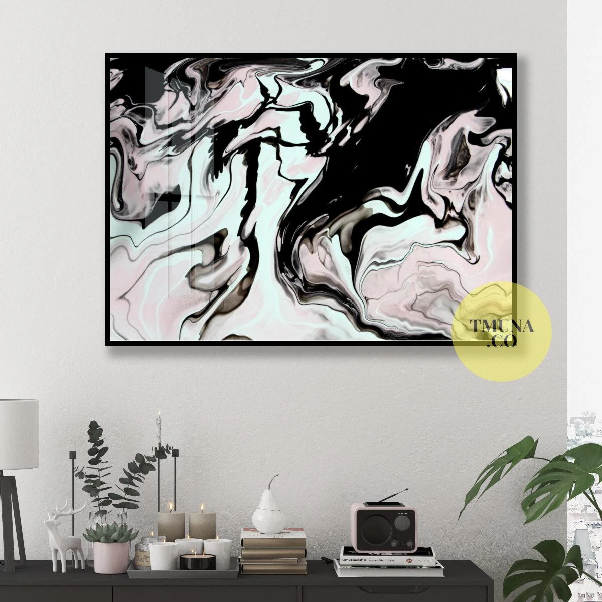 מרבל חורפי - תמונה בסגנון אבסטרקטי בחלק אחד או בשני חלקים על קנבס או זכוכית דגם 3728672