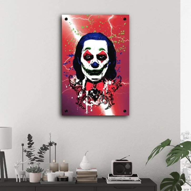 הגוקר - תמונה למשרד על רקע אדום הדפסה איכותית על זכוכית דגם 111112