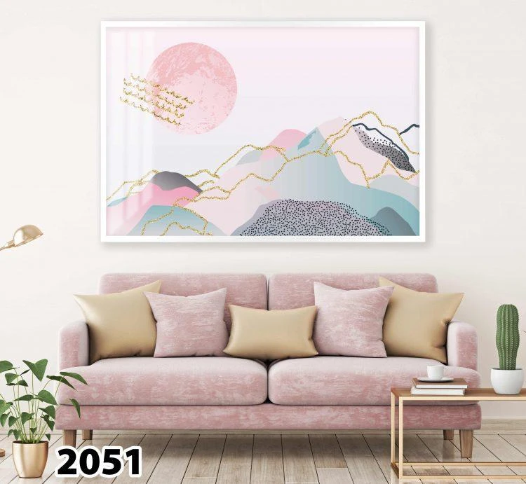 נוף - ציור קיר לחדר שינה בנות תמונה מוכנה לתלייה על הקיר דגם 2051