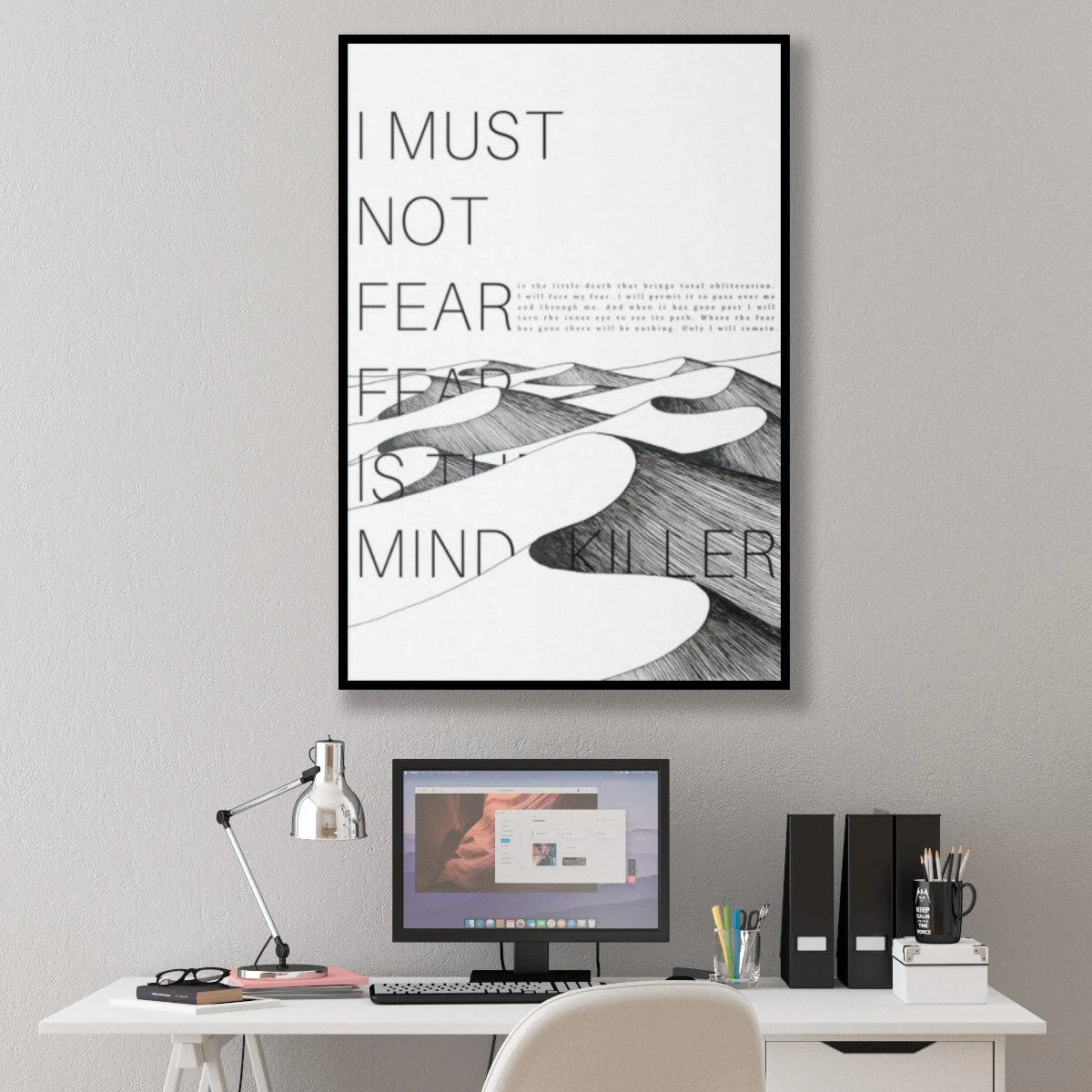 FEAR IS THE MIND KILLER - תמונות השראה ומוטיבציה למשרד או לחדר שינה דגם 3728594
