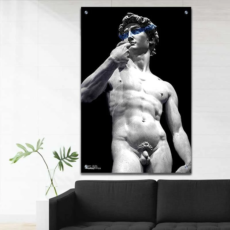 תמונת זכוכית לסלון דוד המלך הדפסה על זכוכית דמויות ואנשים - דגם alvtm46p2766