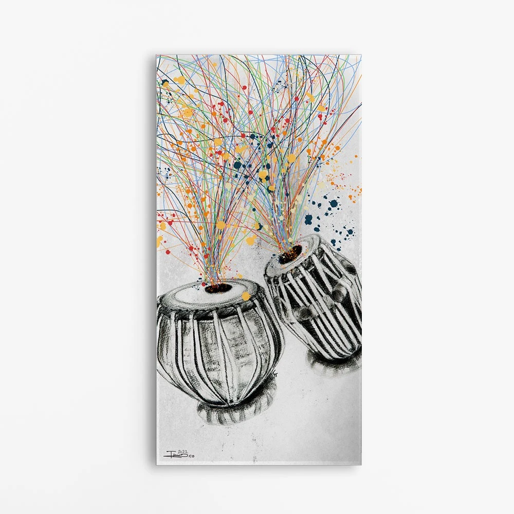 תמונה לגובה למשרד קופצים רוקדים ציור בסגנון מוסיקה - דגם alvtm46p2448