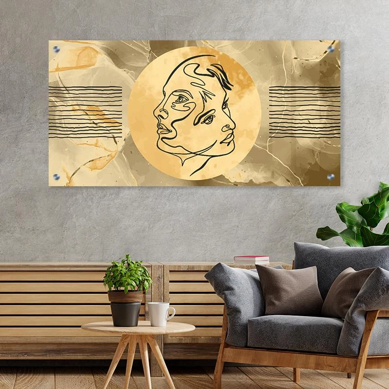 תמונת זכוכית מחוסמת יוקרתית לתלייה בחדר שינה או סלון אהבה אין סופית דגם 135334