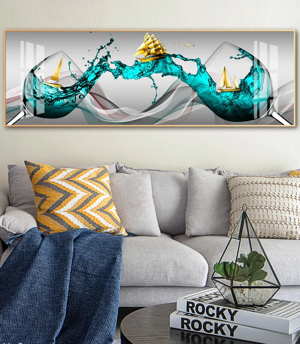 תמונות לפינת אוכל ולמטבח בסגנון נורדי לחיים ולששון בהדפסה על זכוכית פנורמית יוקרתית דגם 3620570