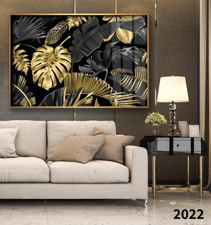 אבסטרקט עלים - תמונת קנבס מוכנה לתלייה על הקיר 2022