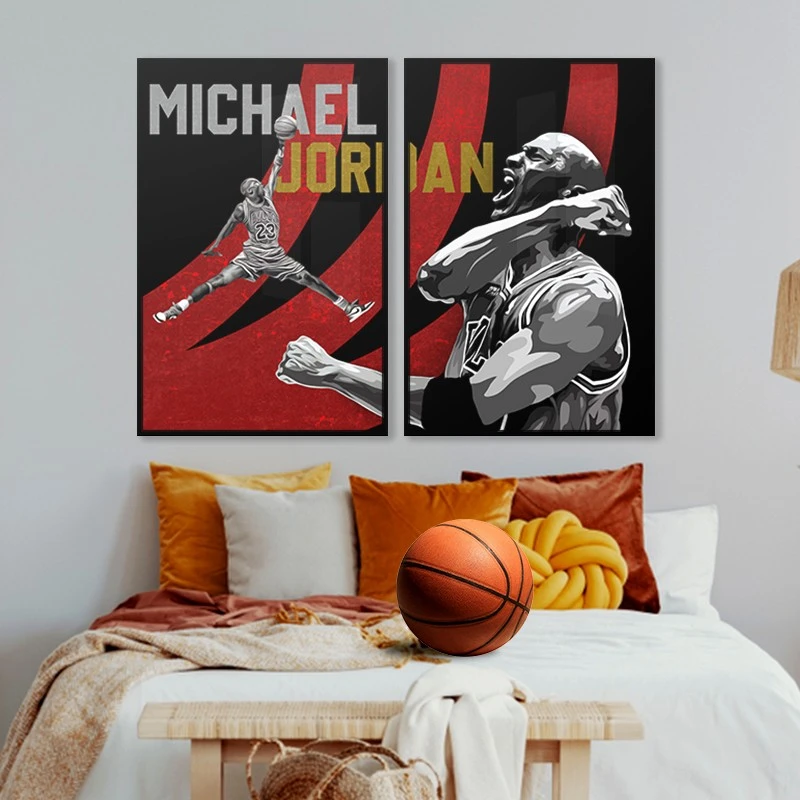 תמונות קנבס מחולקות של מייקל ג'ורדן תמונות ספורט - דגם 135237