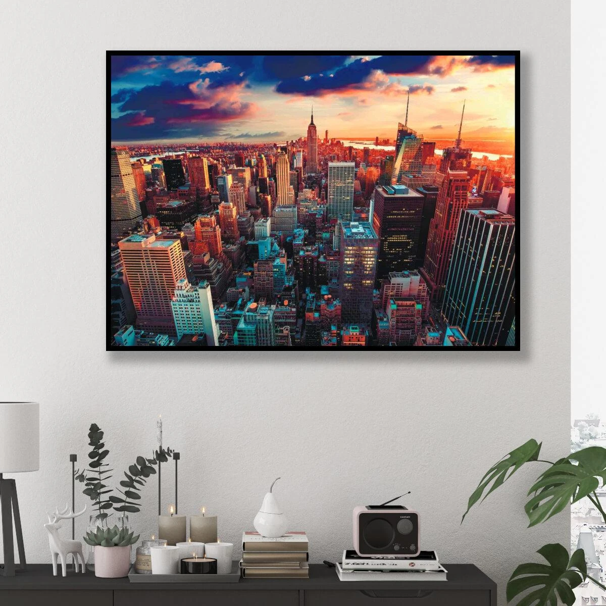 שמי ניו יורק - תמונות נוף של ניו יורק הדפסה על קנבס או זכוכית דגם T404